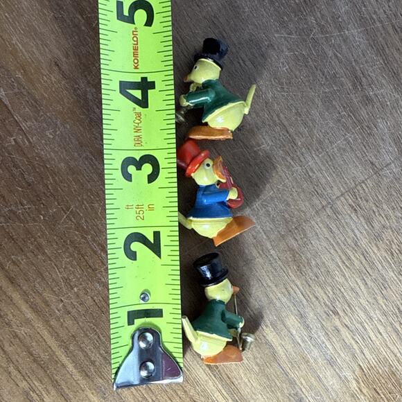 Vintage Small Wooden Duck Band Mini Figures Sevi? Italian Cake Topper Birds 1960 - Picture 3 of 7